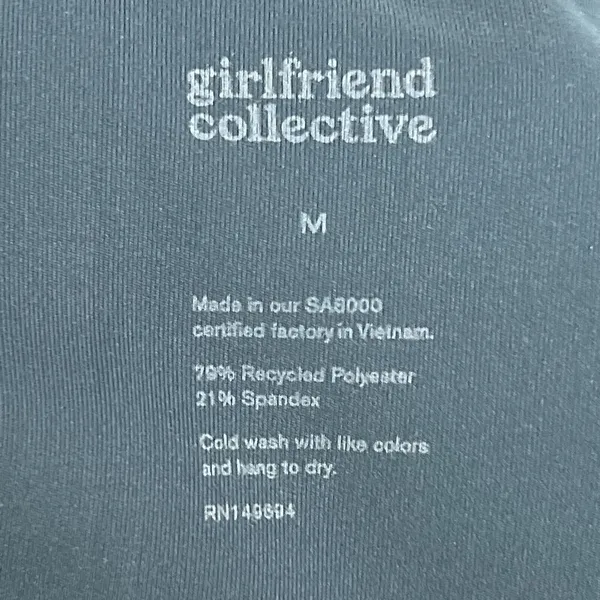 Girlfriend Collective Deep Dark Green Leggings Stretch High Rise Compressive M - Image 5