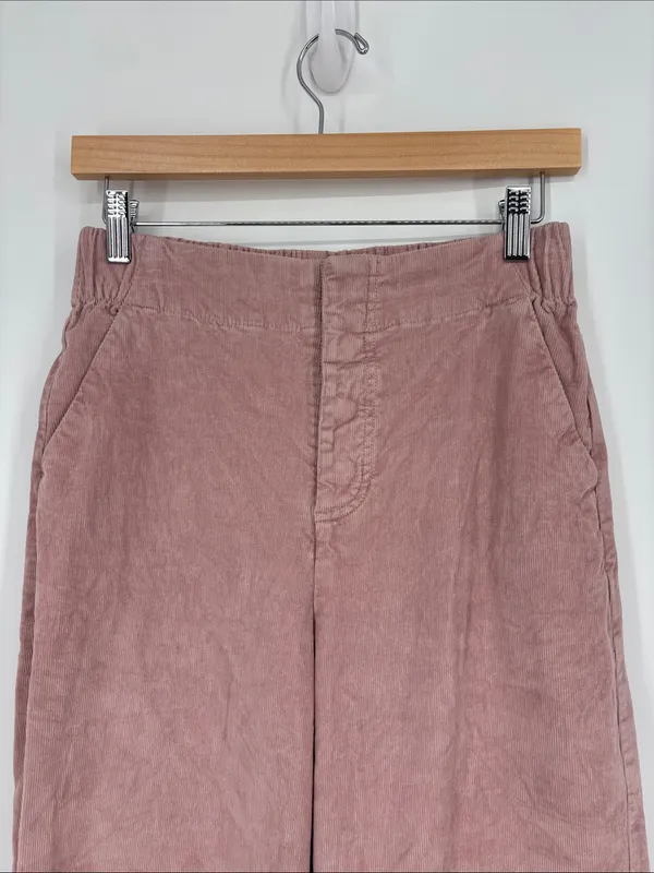 Pact Organic Cotton Pink Wide Leg Corduroy Pants Women's Size Small in Pink - Image 2