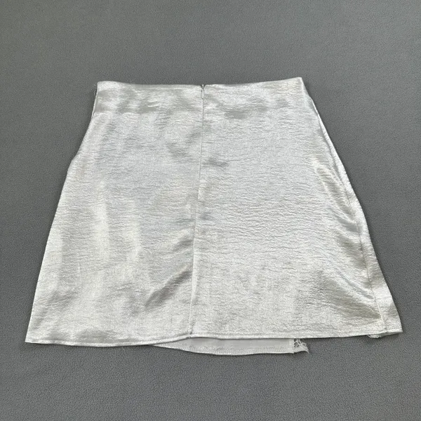 Lyaner Mini Skirt M White Lace Trim Detail‎ Back Zipper Party Cocktail Club Cute - Image 2
