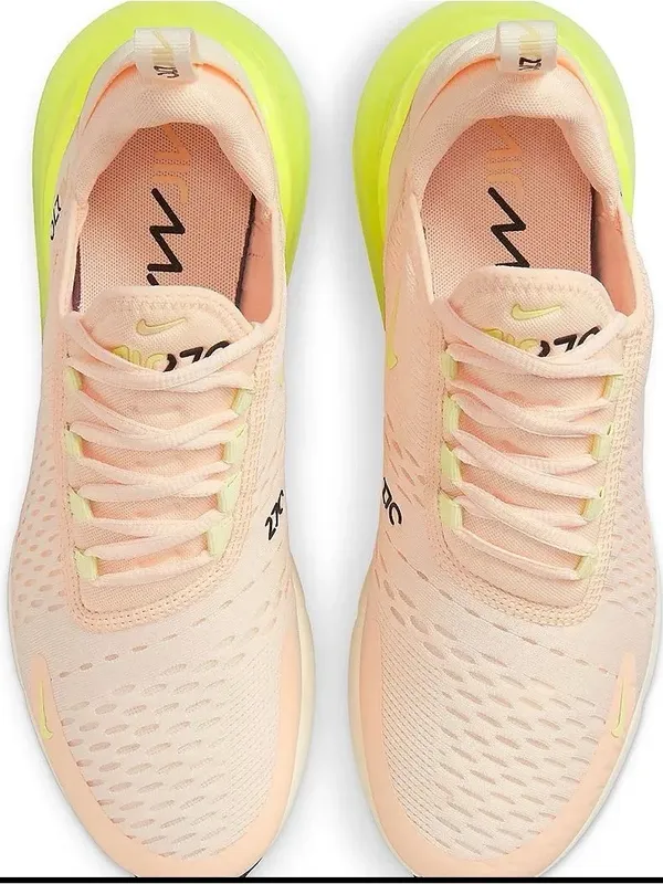 Nike Women's Peach and Lime Athletic Sneakers - Image 3