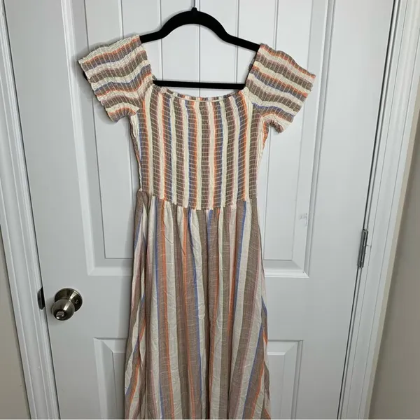 Show me your Mumu striped off shoulder willa smocked maxi dress‎ size medium - Image 8