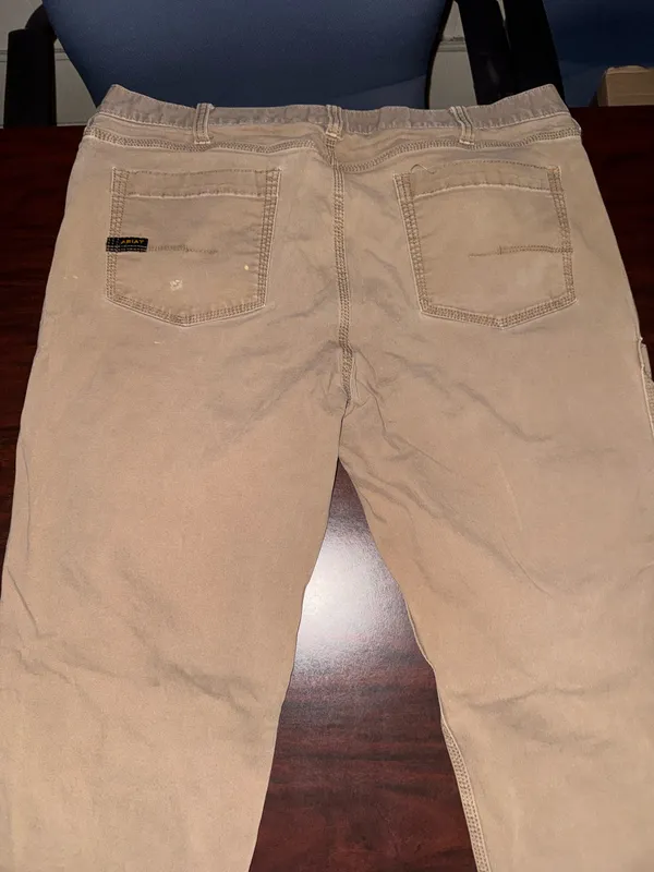 Ariat Rebar M4 Mens Relaxed Straight Pants in Field Khaki Size 40/34 - Image 4