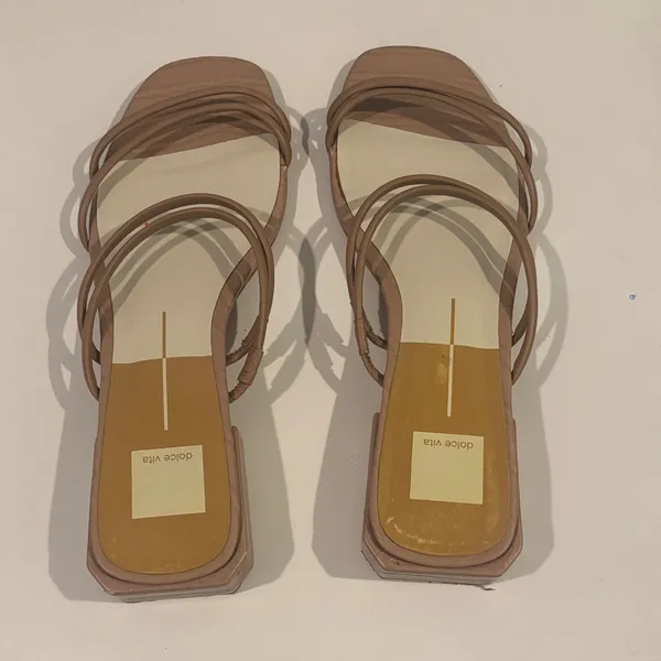 Dolce Vita Women's Beige Strappy Sandals Cafe Leather - Image 3