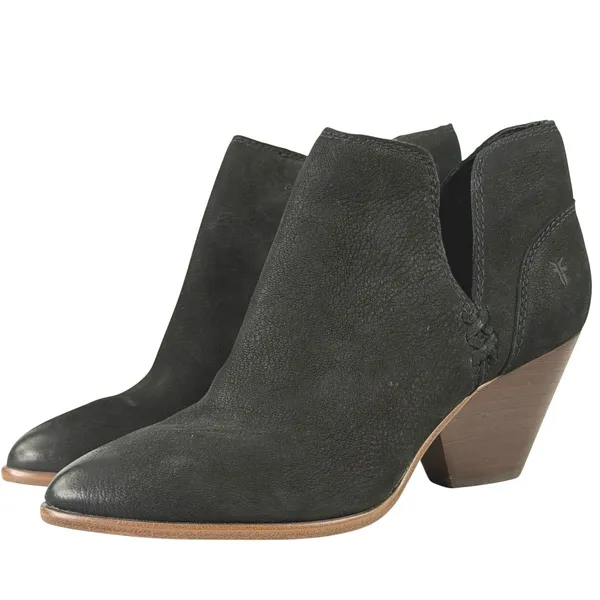 Frye Reina Cutout Ankle Boots Black Leather Western Pointed Toe Women's‎ 7.5 - Image 3