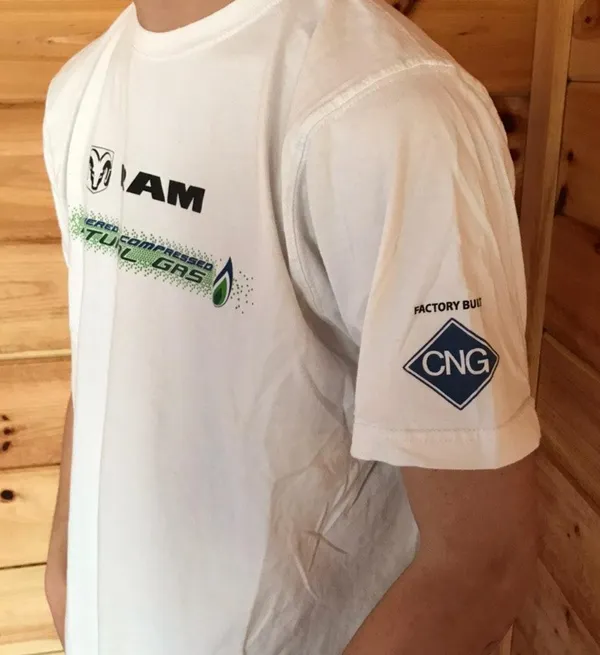 Organic Cotton White Dodge Ram Promotional Graphic Tee - Image 2