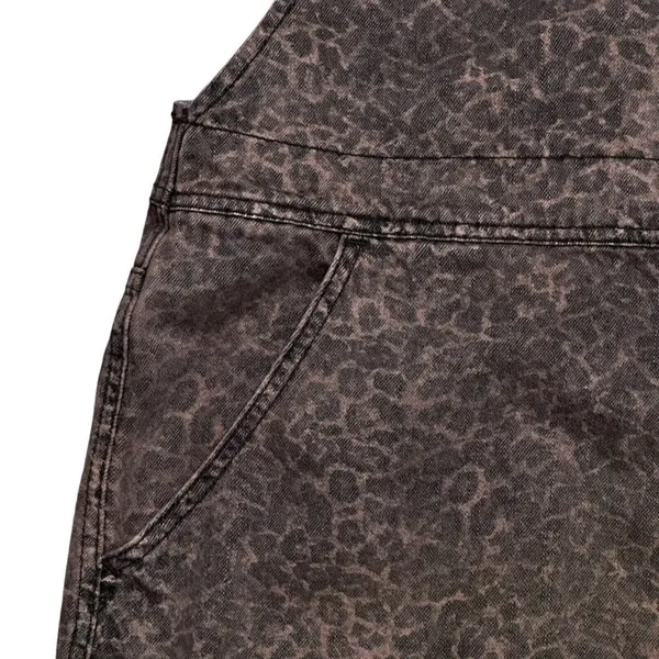Free People womens size 8 animal print overall jumper distressed dress denim - Image 6