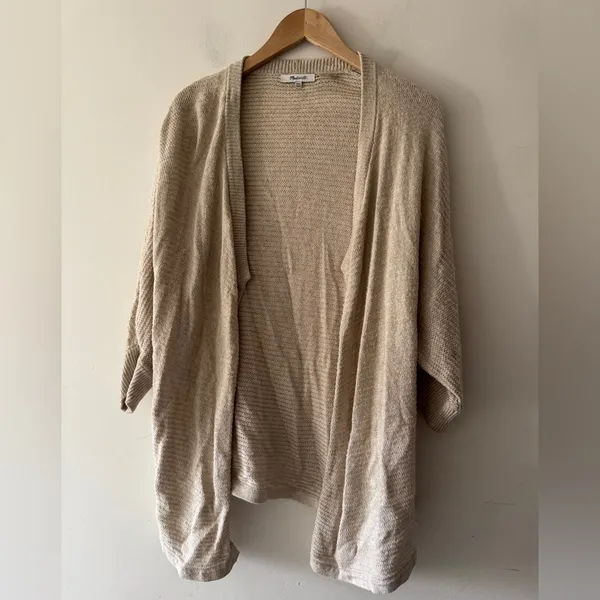 Madewell Seabank‎ Open Front Knit Cardigan Sweater Oatmeal Beige - Image 2