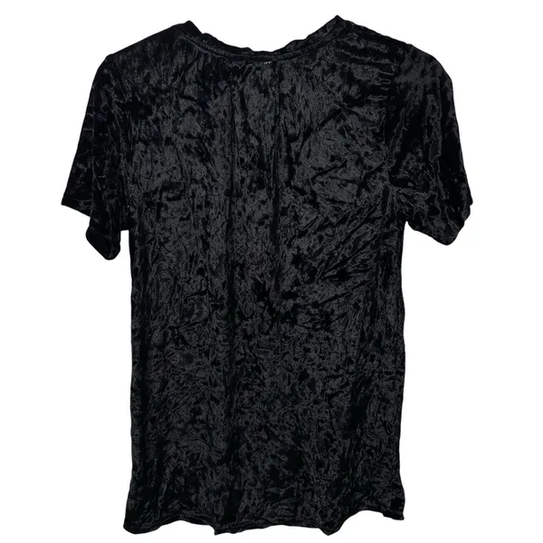 POL Black Crushed Velvet‎ Gothic Boho Top Size Small Blouse Aesthetic Trendy - Image 4