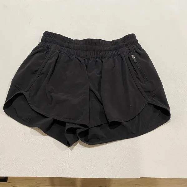 Lululemon Size 8 Black Running Shorts Zip Pockets Athletic Workout - Image 3