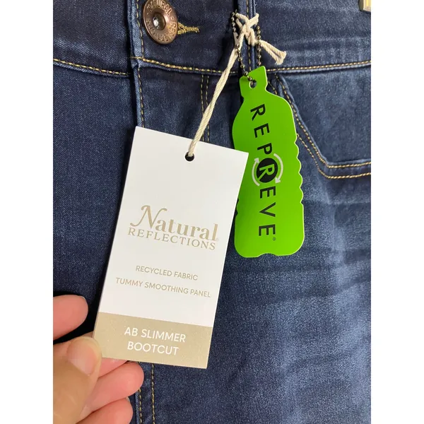 Natural Reflections Ab Slimmer Bootcut Jeans‎ Womens 10 Dark Wash New Stretch - Image 3