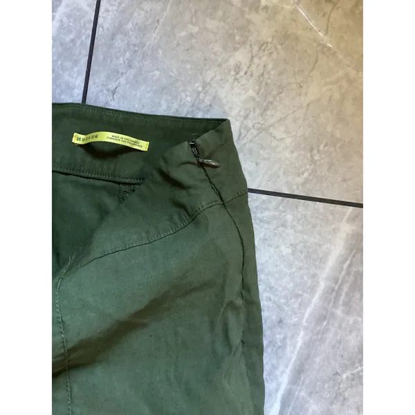Maeve Anthropologie Olive Green High Rise Flare Wide Leg Seam Pants Size 14 - Image 4
