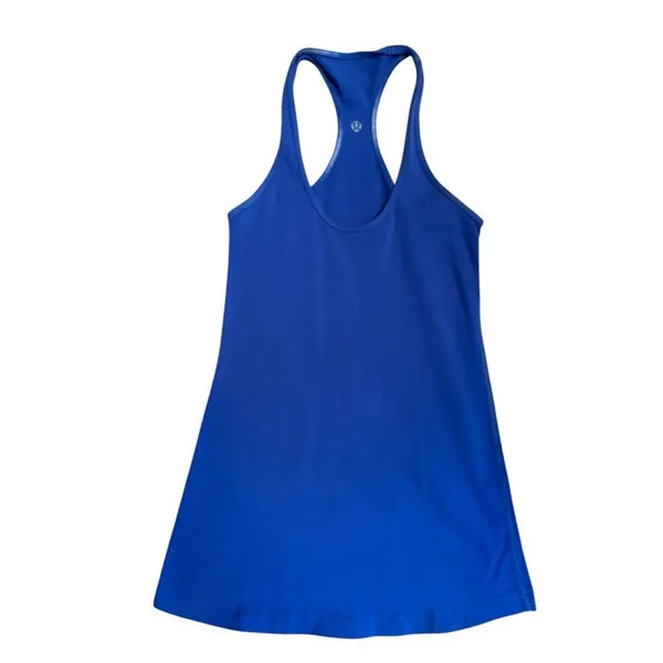 Lululemon sz 2 Racerback Blue Tank Top Womens Activewear fair condition - Image 2