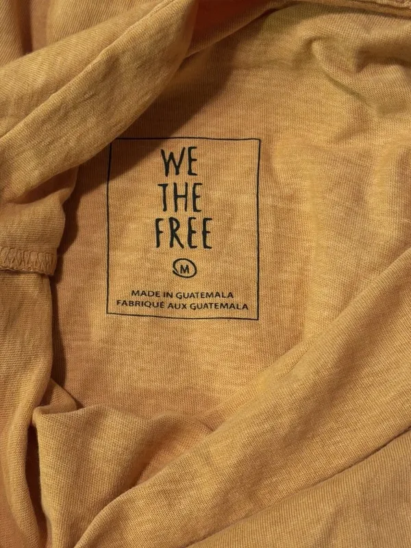 We The Free Supernova Cowl Neck Bell Sleeve Blouse Tan Women’s Size M Boho - Image 5