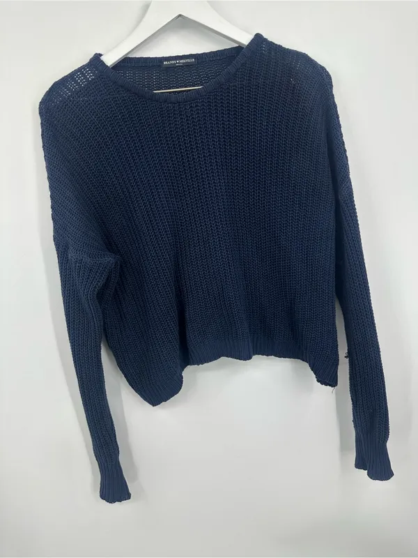 Brandy Melville Blue Open Knit Sweater One Size Boho - Image 8