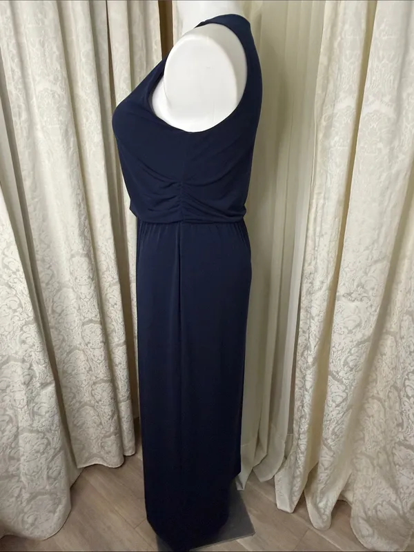 Ann Taylor Sleeveless Navy Blue Maxi Dress - Image 3