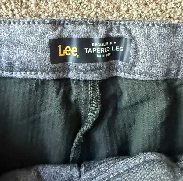 Lee Women's Dark Green Pants Tapered Leg Regular Fit Cotton Button Zip Size 14 - Image 3