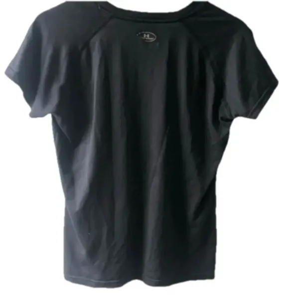 Under Armour Black HeatGear V‑Neck T‑Shirt Medium Running Workout Activewear - Image 2