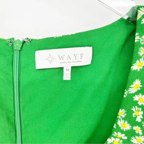 WAYF Green‎ Floral Midi Dress Women's Size M Garden Party - Image 5