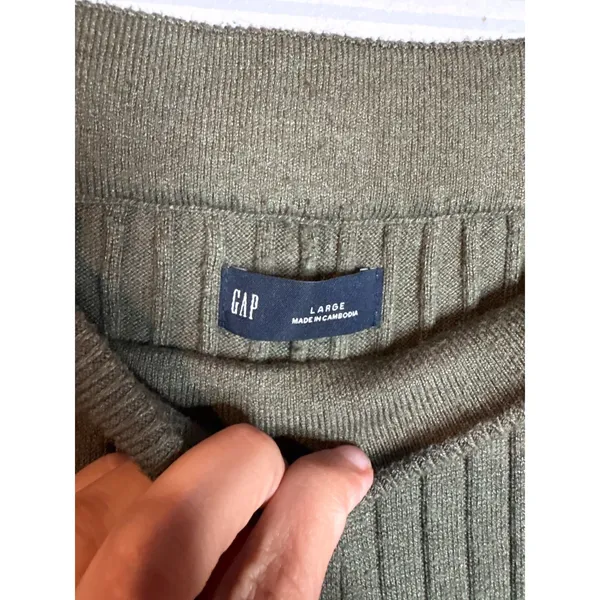 Gap dark green ribbed sweater lounge pants - Image 4