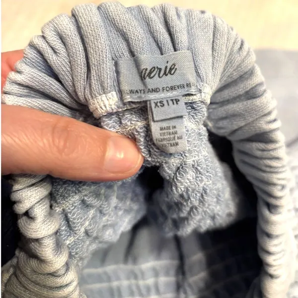 Aerie Cloud Wash Smocked Waist Sweatshirt Mini Skirt XS Soft Girl Y2K Lounge - Image 2