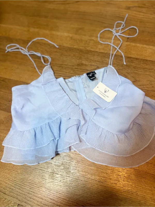 Windsor NWT Periwinkle Blue Cropped Flowy Tank Top - Image 2