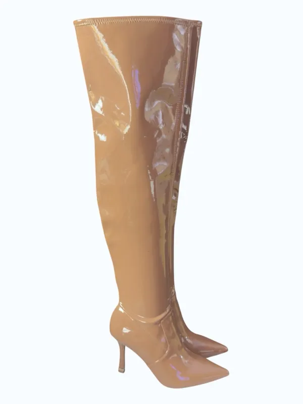 Kenneth Cole Tan Romi OTK Thigh High Over The Knee Stiletto Heel Boot Size 8 - Image 15