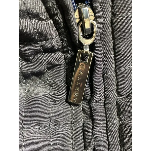 Gallery 1X Quilted Barn Coat Midnight Blue Zip Snap Jacket Plus Size - Image 4