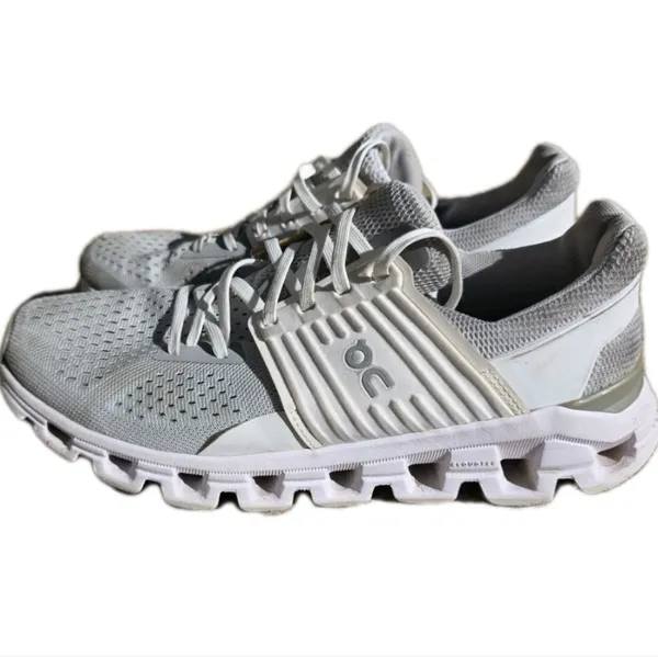 ON Womens Cloudswiftize Sneakers Shoes Size 8.5 Gray White Running Hiking - Image 2