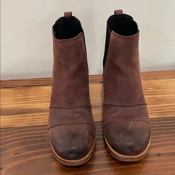 Sorel Lea Wedge Ankle Boots In Redwood/Black Women’s Size 10 - Image 3