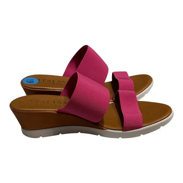 Italian Shoemakers Pink Double Strap Wedge Slide Sandals NWOB Women's 6.5 - Image 5