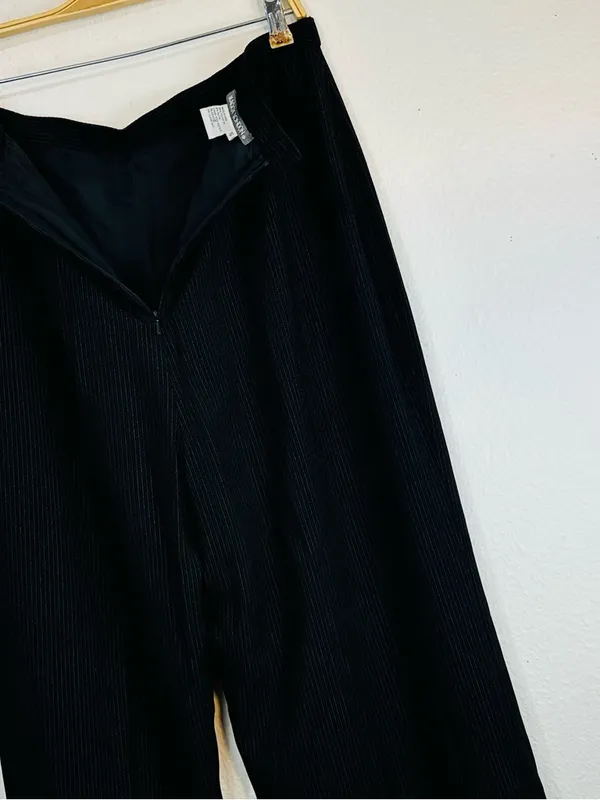 Maggy London Black Pinstripe Wide-Leg Pants - Image 11