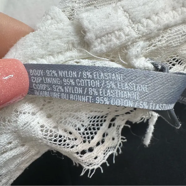 Aerie Lace Racerback Bralette in Creamy White Women’s Size Large - Image 9