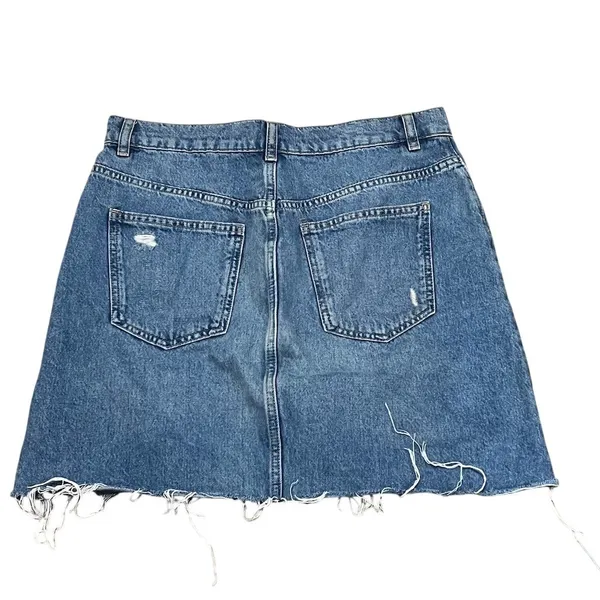 We The Free Free People Skirt Womens Size 29 Blue Denim Mini Distressed - Image 5
