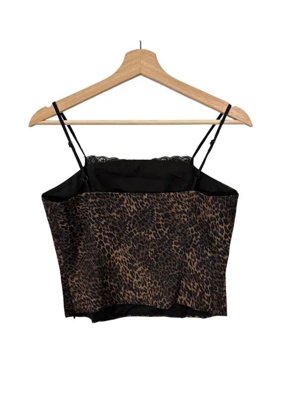 Y2k Style Leopard Print Camisole Tank Top Brown Size XS - Image 4