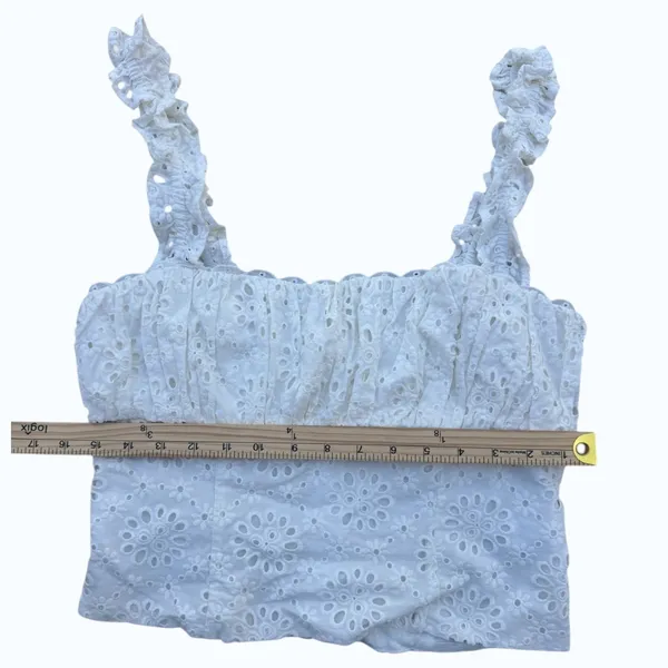 Tularosa Eyelet Crop Top Bohemian Ruffle Cotton Blouse Medium Sold by‎ Revolve - Image 6