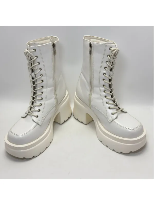Women's Unbranded White Platform Boots Size 8.5 - Image 8