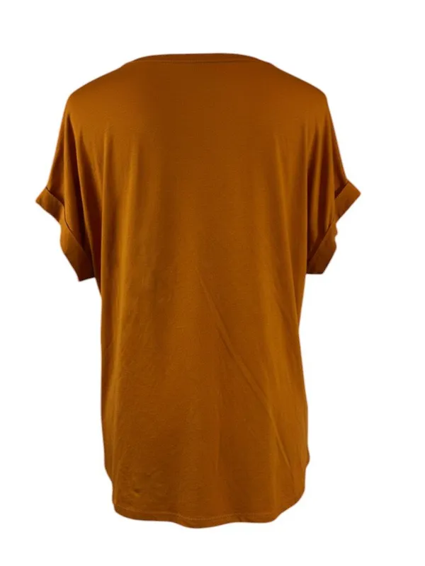 A New Day Women’s XXL Mustard Oversized Short Sleeve Knit Tunic Top Casual - Image 3
