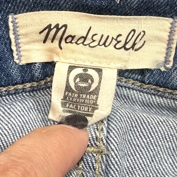 Madewell‎ The MomJean Denim Tapered Leg Jeans Leacrest Wash High Waist Size 26 - Image 6