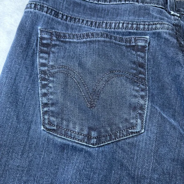 Levis 515 Womens Size 14 Long Bootcut Jeans Dark Wash Stretch Denim Blue Casual - Image 16