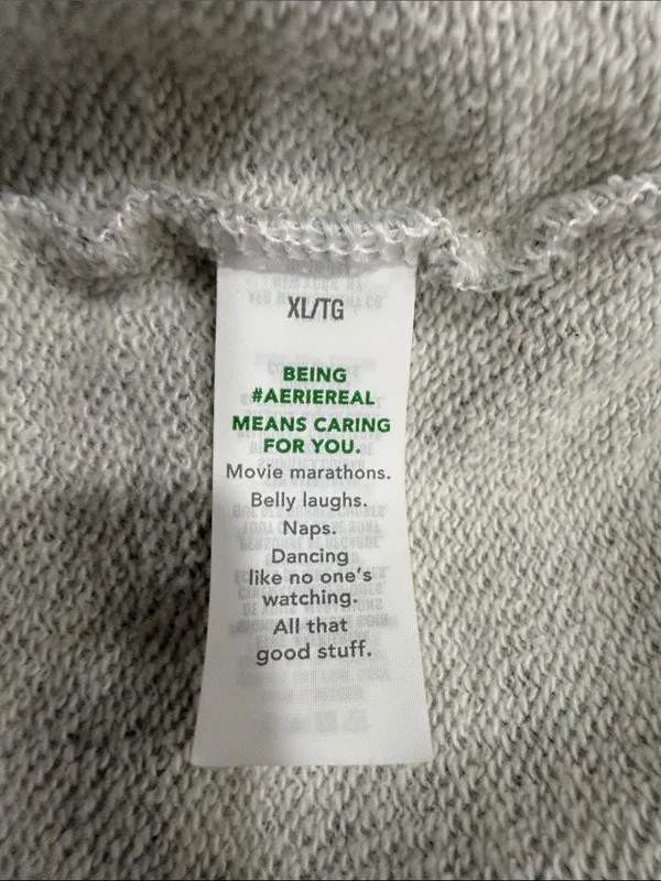 Aerie Hoodie Pullover Waffle Knit Oversized Gray Sweatshirt Cozy Size XL Coastal - Image 13