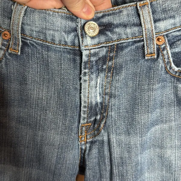 7 For All Mankind Bootcut Jeans Size 28 Distressed Low Rise Medium Wash Denim - Image 8