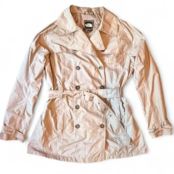 The North Face Women XL Gray Nylon Belted Double Breasted Trench Coat - Image 7