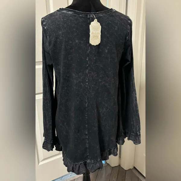 NWT Altar’d State Mineral Wash Swing Tunic Top – Ruffle Hem Long Sleeve - Image 3