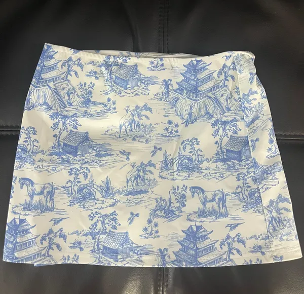 Edikted Delft Print Low Rise Skirt - Image 2