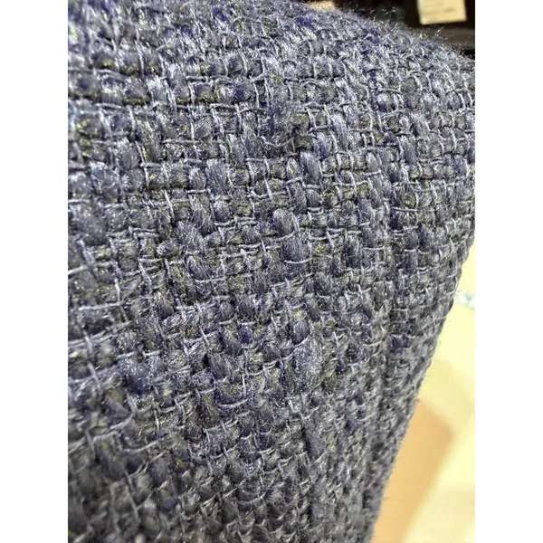 WD.NY Jacket Womens Medium Blue Tweed Scalloped Trim Old‎ Money Professional - Image 13