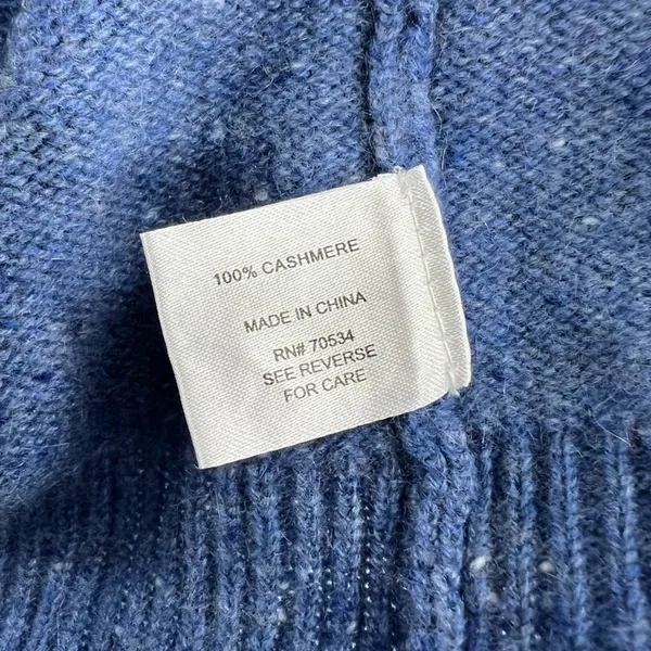 Orvis‎ blue cashmere cardigan sweater sz M - Image 5