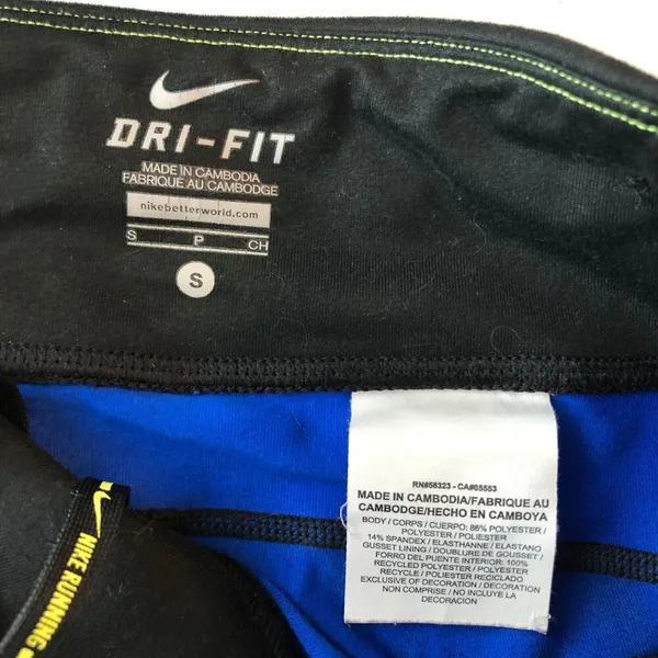 Nike Womens USATF Epic Run Crop Tights Hyper Cobalt Black Size S - Image 4
