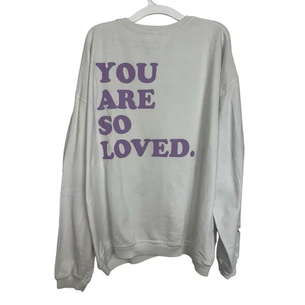 Smiley Face Oversized Sweatshirts Purple Made in USA L/XL Garment Dyed - Image 2