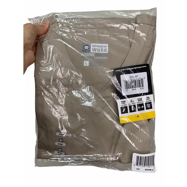 WonderWink Wonderwork V-Neck Scrub Top khaki‎ - Image 2