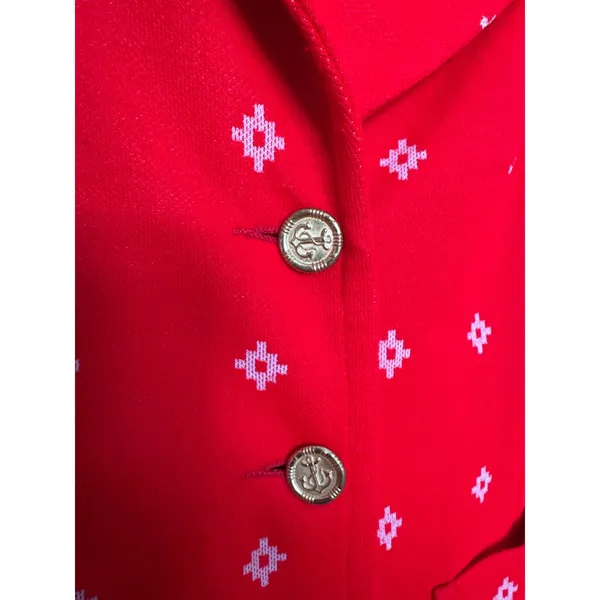 1980s Fire Islander Red Nautical Knit Pant Suit Set Small - Image 9